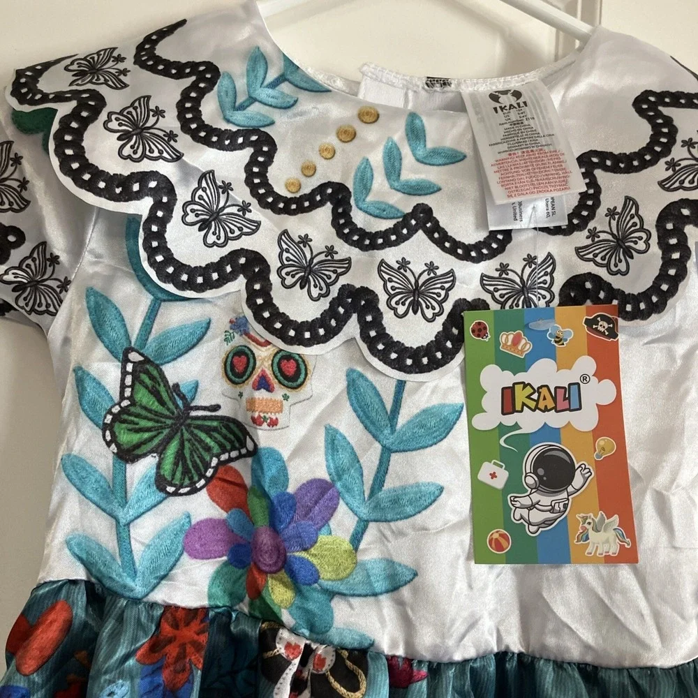 Ikali Costume Dress Girls 3-4T Multi-Color NEW Encanto Day Of The Dead Z116
